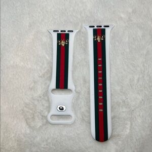 White, Red and Green Watch Band